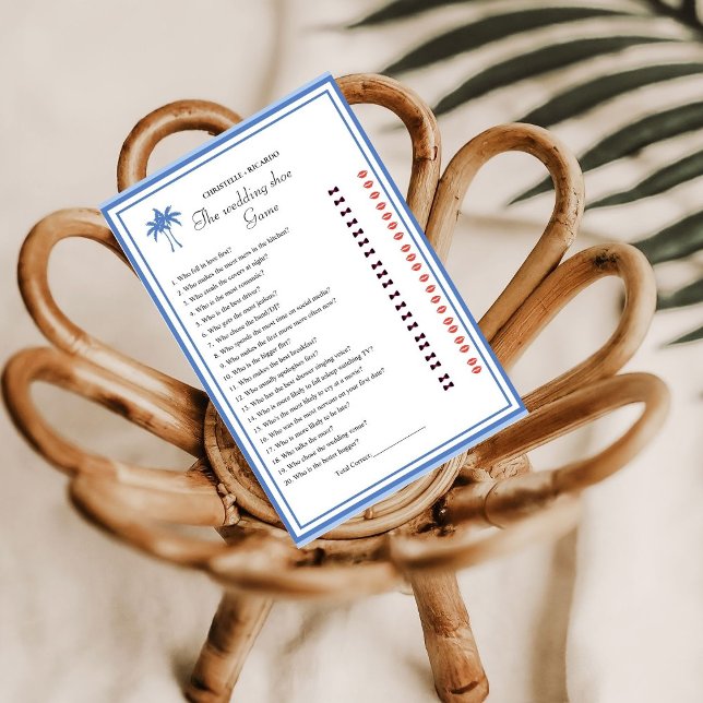 Dusty Blue Bride & Groom Möhippa Game Card Meddelande (Skapare uppladdad)