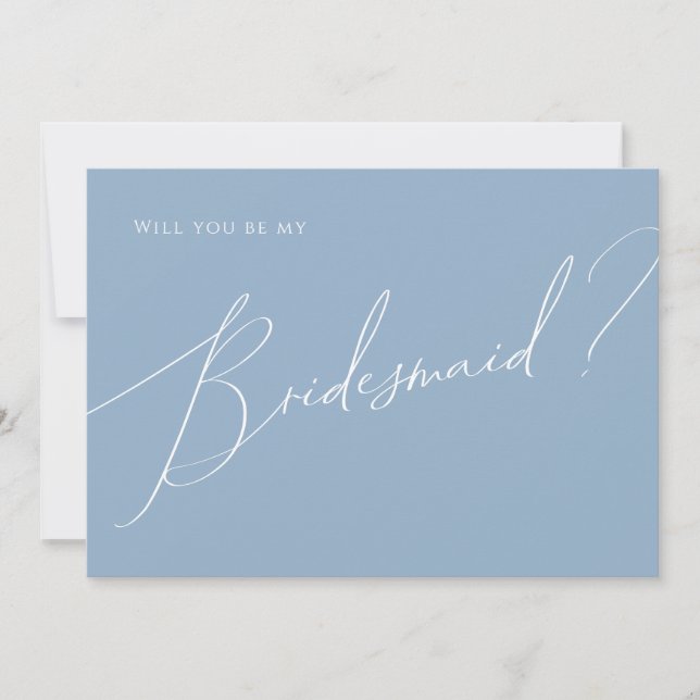 Dusty Blue Bridesmaid Frieri kort (Framsida)