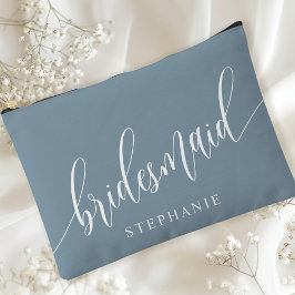 Dusty Blue Bridesmaid Modern Calligraphy