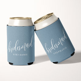 Dusty Blue Bridesmaid Modern Script