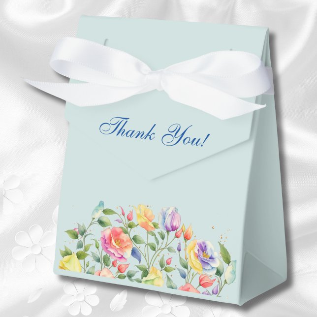 Dusty Blue Bright Blommigt Rosa ros Möhippa Presentaskar (Skapare uppladdad)