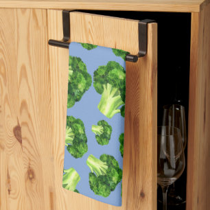 Dusty Blue & Broccoli Kökshandduk