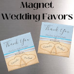 Dusty Blue Bröllop 2 Heart Sand Wedfavör Magnet<br><div class="desc">Chic Dusty BlueBeach Bröllop 2 Hearts till Sand bröllop-magnet. Beach bröllopsprodukter finns på en stor mängd produkter för perfektens anpassningsbar-badbröllop.</div>