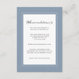Dusty Blue Bröllop Detail Modern Chic Gräns Tilläggskort