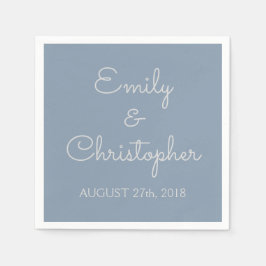 Dusty Blue Bröllop eller Reception Simple Napkins Pappersservett