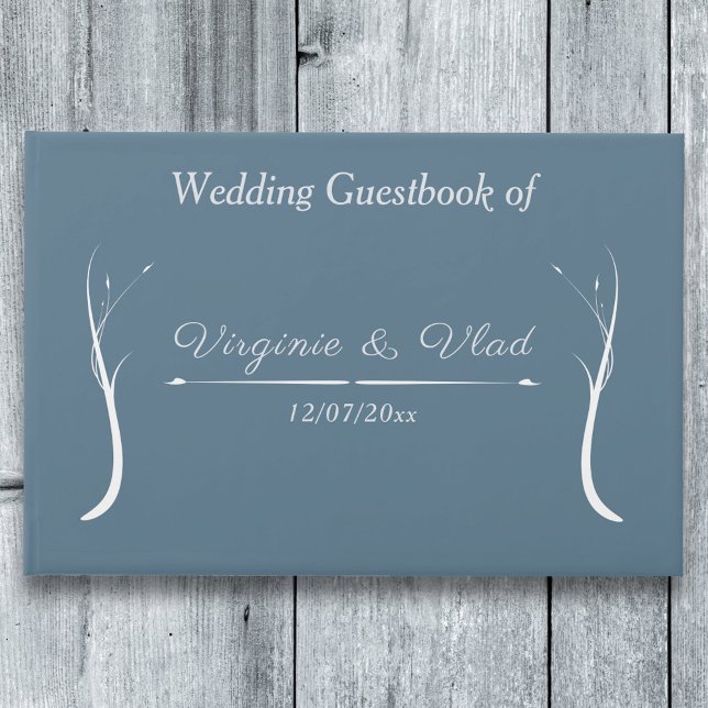Dusty Blue Bröllop Guest Bok (Dusty Blue Wedding Guest Book)