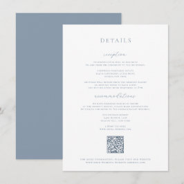 Dusty Blue Bröllop Information Card Inbjudningar