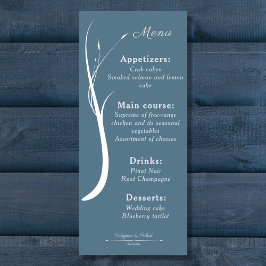Dusty Blue Bröllop Menu Meny