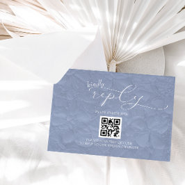 Dusty Blue Bröllop Modern enkel QR OSA Kort