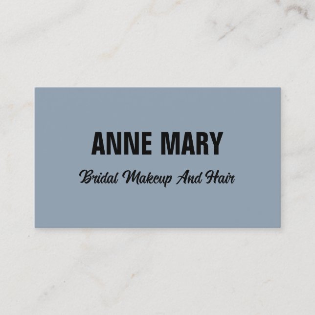 Dusty Blue Bröllop Möhippa Hair Makeup Artist Salo Visitkort (Framsida)
