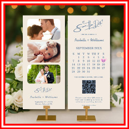 Dusty Blue Bröllop Photo QR-kodens Elegant