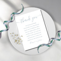 Dusty Blue Bröllop Script Tack Place Card