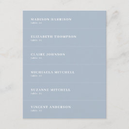 Dusty Blue Bröllop Ställe Namn Card DIY Inbjudningar