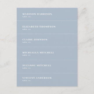 Dusty Blue Bröllop Ställe Namn Card DIY Inbjudningar