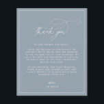 Dusty Blue Bröllop - tackkort<br><div class="desc">Den här tidslinjen,  den romantiska designen har ett modernt skript parat med fet text. Kontakta mig om du behöver hjälp med den här designen.</div>