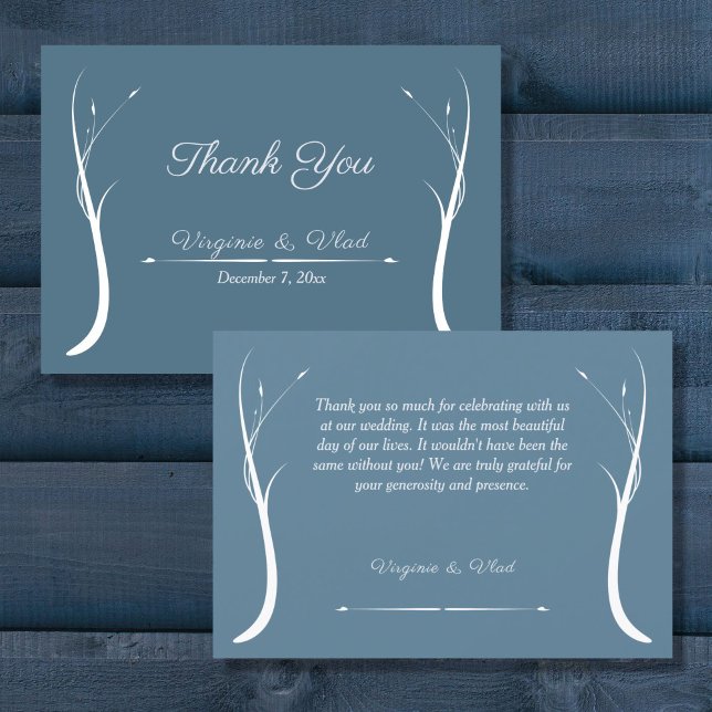 Dusty Blue Bröllop - tackkort Inbjudningar (Dusty Blue Wedding Thank You Card)