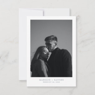 Dusty Blue bröllop - tackkort med foto Tack Kort