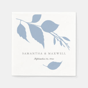 Dusty Blue Bröllop Theme Cocktail Napkins Pappersservett