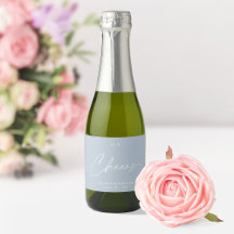 Dusty Blue Bröllop Vin favoritetikett - "Cheers"