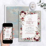 Dusty Blue Burgundy  Blommigt 60:e födelsedagen Inbjudningar<br><div class="desc">Fira en milstolpe i stil med vår Dusty Blue Burgundy Blommigt 60:e födelsedagsinbjudan. Den här inbjudan anger tonen för din speciella dag, från handskriven kalligrafi till blommigtarna för burgudisk och rosa. Med det matchande shimmaren mönster på baksidan av varje kort är alla säkra på att detta är en händelse som...</div>