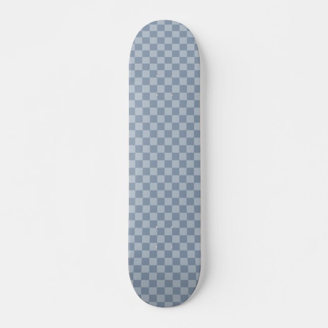 Dusty Blue Checkerboard Mini Skateboard Bräda 18,5 Cm (Framsida)