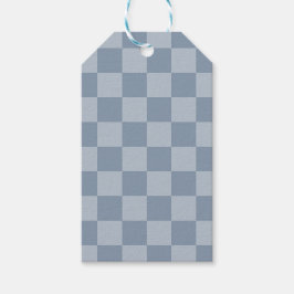 Dusty Blue Checkerboard Presentetikett