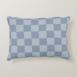 Dusty Blue Checkerboard Prydnadskudde