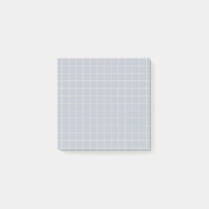 Dusty Blue Checkered Mönster Soft Grid Design Post-it Block