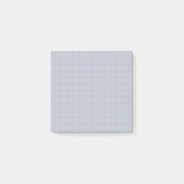 Dusty Blue Checkered Mönster Soft Grid Design Post-it Block (Framsida)
