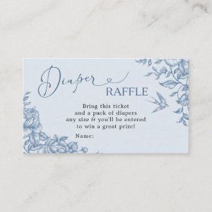Dusty Blue Chinoiserie Baby Shower Diaper Raffle Tilläggskort