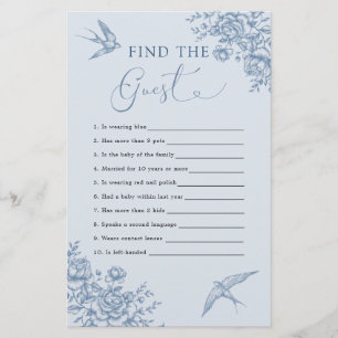 Dusty Blue Chinoiserie Baby Shower Hitta Gästen