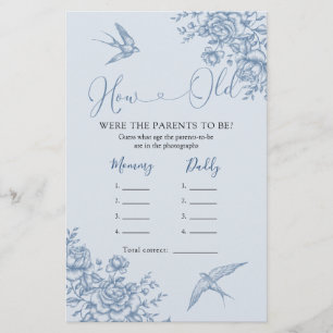 Dusty Blue Chinoiserie Baby Shower hur gamla föräl