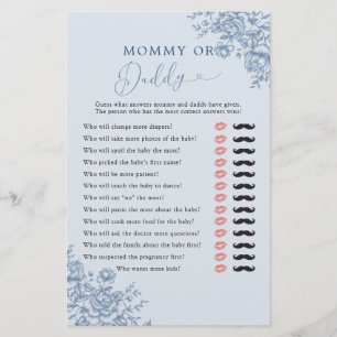 Dusty Blue Chinoiserie Baby Shower Mamma eller pap