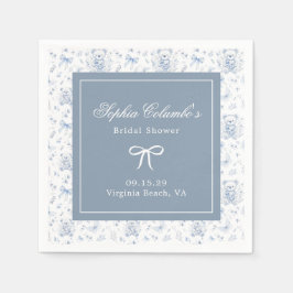 Dusty Blue Chinoiserie Baby Shower Pappersservett