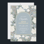 Dusty Blue Chinoiserie Blommigt Kvinnor 40:e födel Inbjudningar<br><div class="desc">Den här chinoiseriinspirerade designen har elegant botaniska blommigtar,  fåglar och gröna i mistblått och elfenbensvitt. Anpassa inbjudan med dina detaljer och om du vill ordna om stil och placera texten ytterligare trycker du på knappen "Klicka för att anpassa ytterligare".</div>