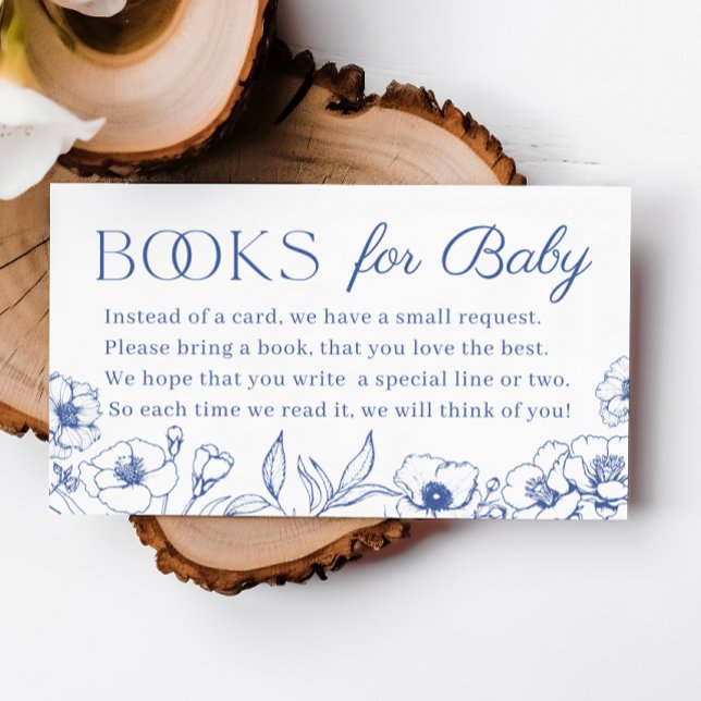 Dusty Blue Chinoiserie Bokar för Baby Tilläggskort (Dusty Blue Chinoiserie Books for Baby Enclosure Card)
