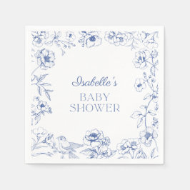 Dusty Blue Chinoiserie Boy Shower Pappersservett
