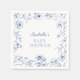 Dusty Blue Chinoiserie Boy Shower Pappersservett