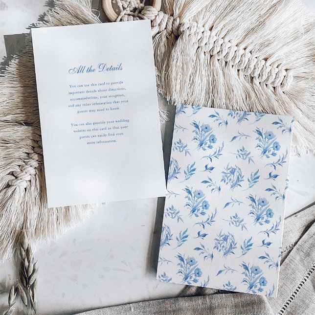 Dusty Blue Chinoiserie Mönster | Information om br Tilläggskort (Skapare uppladdad)