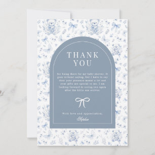 Dusty Blue Chinoiserie Nalle Tack Inbjudningar