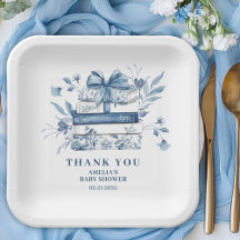 Dusty Blue Chinoiserie Ny kapitel Bebis firande