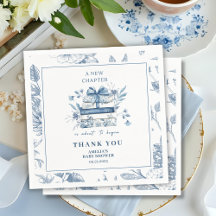 Dusty Blue Chinoiserie Nytt kapitel Barnkalas