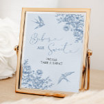 Dusty Blue Chinoiserie Spädbarn är ett svalt tecke Poster<br><div class="desc">Dusty Blue Chinoiserie Spädbarn är ett svalt tecken</div>