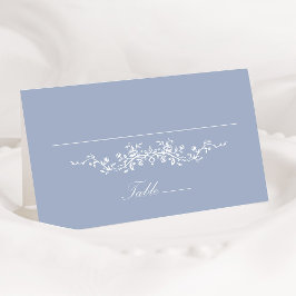 Dusty Blue Classic Blommigt Bröllop Place Card Kort
