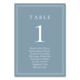 Dusty Blue Classic-Bordsnummer med sittande diagra Bordsnummer