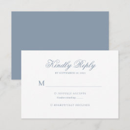 Dusty Blue Classic Calligraphy Script-Bröllop OSA Kort