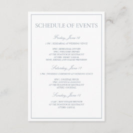 Dusty Blue Classic Script Schedule of Events Tilläggskort