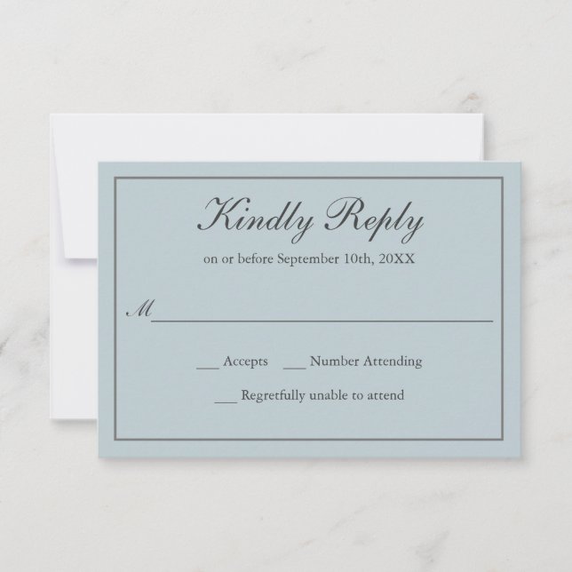 Dusty Blue Classic Simple Elegant bröllop OSA (Framsida)
