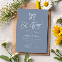 Dusty Blue Coquette Bow Pojke Baby Shower
