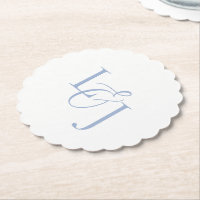 Dusty Blue Couple Initialer Monogram Bröllop